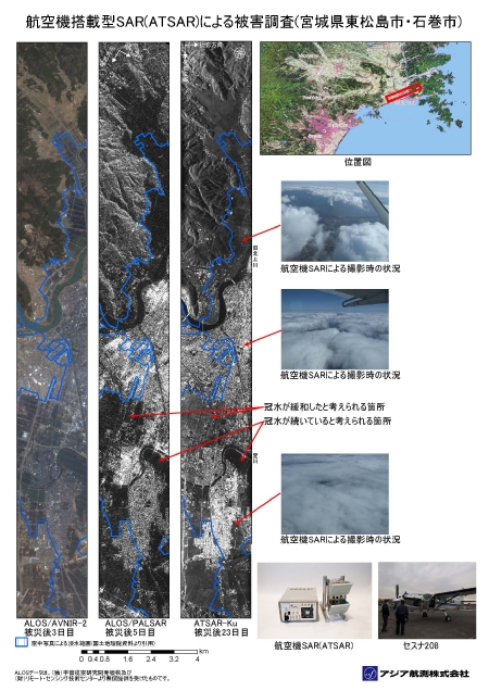 航空機搭載型SAR(ATSAR)による被害調査