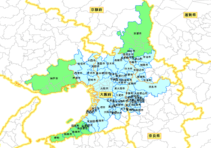 提供エリア範囲(近畿圏)
