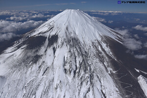 富士山スラッシュ雪崩 斜め空中写真_10