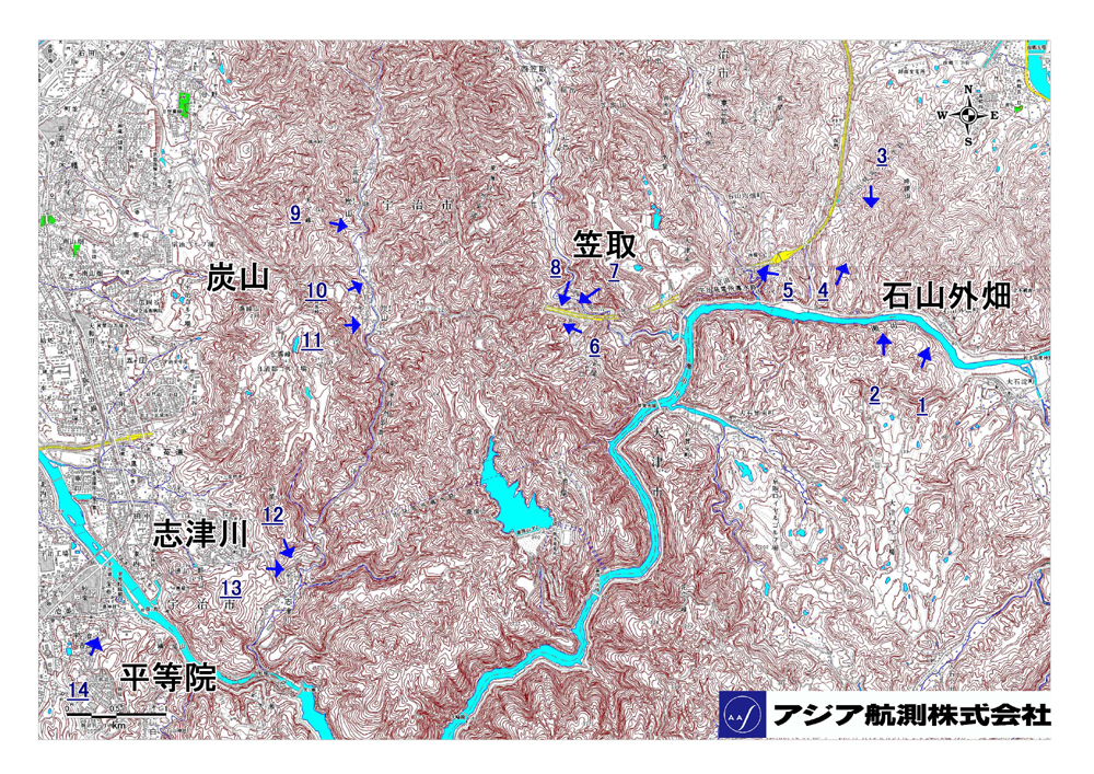 斜め空中写真撮影位置図